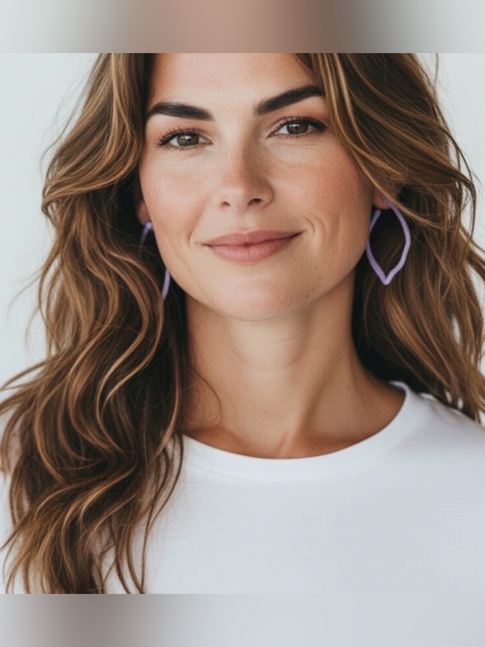 Lavender Geometric Hoop Earrings